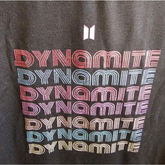 BTS Dynamite Logo Black Graphic Tee Women's Plus Size 2XL - Picture 3 of 10